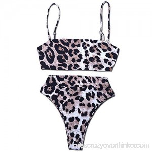 Dimplee Leopard Bikini Set Tie Dye Adjustable Strap Padded High Leg Bottoms High Waist Printed Band Swimwear Leopard B07MLGVM1M